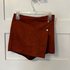 Never Worn, New With Tags Rust Colored Shorts Fits True To Size High Waist Red Shorts For Fall, Fitted Red Shorts For Fall, Red Short Bottoms For Fall, Plaid Skort, Skirts Flowy, Shorts Fits, Black Skort, Olive Green Shorts, Halter Top Dresses