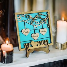 This beautiful handmade family tree style sign is the perfect personalized Mother's Day gift, birthday gift or for any occasion to that special person in your life -- Mom.  Personalize the hearts with the kids names and select the backer color to give mom a special keepsake that she will cherish for a lifetime.  A unique gift for mom any time of the year that she will love. Unique Gifts For Mom, Unique Mothers Day Gifts, I Love Heart, Personalized Mother's Day Gifts, Pink Paint, Personalized Gifts For Mom, Heart Frame