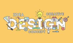 the word idea design is surrounded by various items and things that can be seen in it