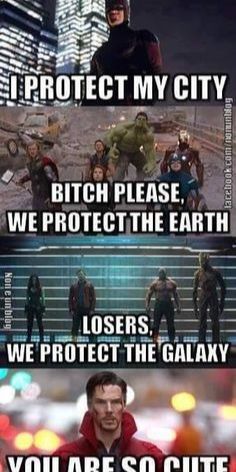 the avengers movie meme is shown with captioning that they are in different ways