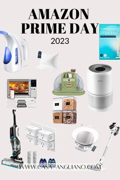 an advertisement for the amazon prime day is shown with various appliances and gadgets on display