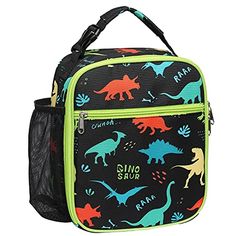 Bagseri Kids Lunch Box - Insulated Kids Lunch Bag for Boys Reusable Leak-Proof Boys Lunch Box Toddler Lunch Bag Cooler Bag for Daycare and School, Water-resistant Lining（Black Dinosaur） Boys Lunch Boxes, Black Dinosaur, Toddler Lunch, Bento Box Kids, Toddler Lunches, Best Lunch Bags, Kids Lunch Bags, Cooler Lunch Bag, Lunch Box Bag