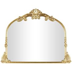 an ornate gold framed mirror on a white background