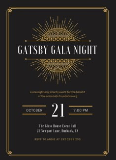 the gatsby gala night flyer