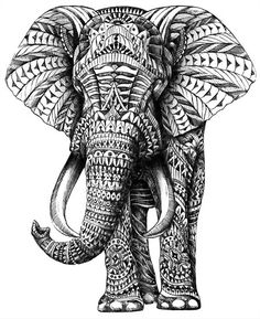 an elephant drawing on a piece of paper with the words drawings above it and below it