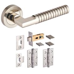 an image of a door handle and latch set for the handles to different types of doors