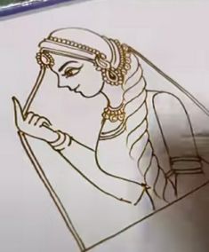 How To Draw Dulhan In Mehndi, Face Mehandi Designs, How To Draw Bride In Mehendi, Bride Face Drawing, Sathiya Design Mehandi, Mehndi Figure Designs, Dulhan Mehndi Designs Simple, Figer Mehandi Design, Dulhan Face Mehndi Designs