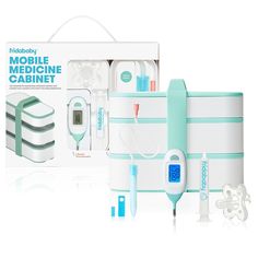 the medibobox mobile medicine cabinet is packed with medical supplies and accessories for use