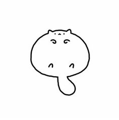 Fat Kitty, Black White Illustration, Pen Tattoo, Cute Easy Doodles, Goofy Drawing, Kawaii Things, Easy Doodles, Cat Doodle, Cute Sketches