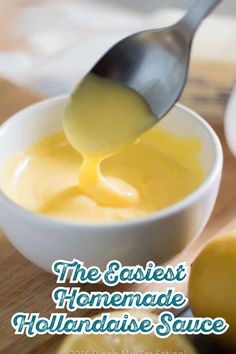 Discover this simple homemade Hollandaise sauce recipe that's perfect for breakfast, brunch, and dinner. No blender needed! Learn how to make a creamy, tangy sauce with just butter, lemon juice, and egg yolks. Ideal for eggs Benedict, vegetables, and seafood. Enjoy a classic sauce recipe made easy! Quick Hollandaise Sauce No Blender, Easy Holindaise Sauce, Mock Hollandaise Sauce Easy, No Blender Hollandaise Sauce, Holidaise Sauce Recipe, How To Make Hollandaise Sauce Easy, Easy Hollandaise Sauce No Blender, Easy Hollandaise Sauce Blender, Classic Hollandaise Sauce Recipe