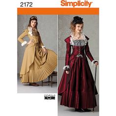 Free Shipping on orders over $35. Buy Simplicity Pattern Misses' Victorian Era Steampunk Costumes, (6, 8, 10, 12) at Walmart.com Victorian Steampunk Costume, Simplicity Patterns Costumes, Steampunk Patterns, Steampunk Mode, Steampunk Outfits, Moda Steampunk, Steampunk Coat, Victorian Gown, Steampunk Dress