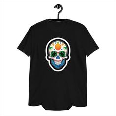 Unmissable! Check out this state 48 sugar skull shirt only at $29.00. Sugar Skull Shirt, Breathable Clothes, Skull Rings, Look Rock, Skull Shirt, What's Your Style, Skull Shirts, Yoga Shop, Skull Tshirt