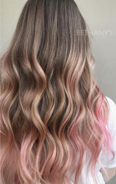 Brunette Hair Cuts, Pink Ombre Hair, Pink Blonde Hair, Ombre Blond, Brown Ombre Hair, Trendy Hair Color, Balayage Brunette