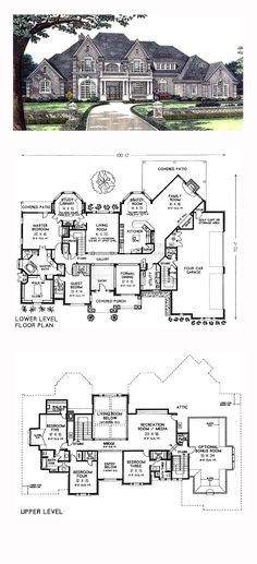 two story house plans with large windows and lots of space for the living room to sit in