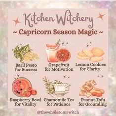 Wholesome Witch, Witchy Recipes, Sun Witch, Capricorn Energy, Kitchen Witchcraft, Magical Recipes, Witch Recipes, Moon Food, Pagan Holidays