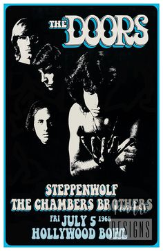 the doors concert poster for their show at hollywood boulevard on july 5, 1971 in los angeles