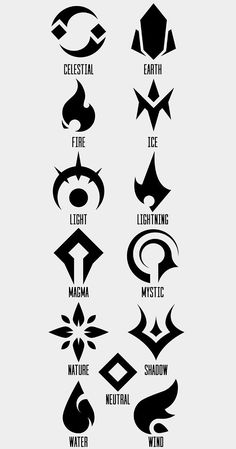 an image of different symbols that are in the shape of letters on a white background