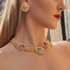 Shop our Nine Necklace Italian Jewellery Design, Date Questions, Gold Coin Jewelry, Formal Necklace, Roman Jewelry, Brass Box, Sabyasachi Jewellery, Marble Console, Family Crests