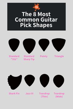 the 8 most common guitar pick shapes infographical guide for beginners to use