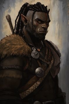 an illustration of a man with dreadlocks and a beard wearing a fur collar