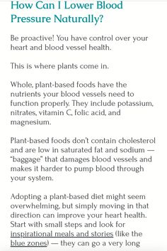 Lower Blood Pressure, Folic Acid, Blood Vessels, Heart Health, Plant Based Diet, Saturated Fat, Plant Based Recipes