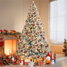 a decorated christmas tree in a living room