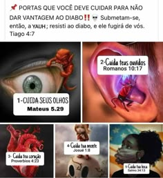 an image of some pictures with words in spanish and english on the bottom right corner