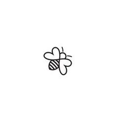 a black and white drawing of a bee