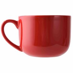 a red coffee cup on a white background