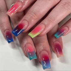 Nail Inspiration Aesthetic, Aesthetic Nails Acrylic, Nails 2000s, Nails 90s, Nail Art Aesthetic, 2000s Nails, 90s Nails, Kitty Nails, Spring Acrylic Nails