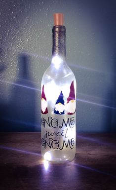 a bottle that has some lights in it