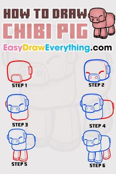 how to draw chibi pig step by step drawing instructions for kids and beginners