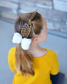 Tiffany SnedakerHairstyles for GirlsIf I had to pick a top 5 for hairstyles we’ve done over the yearsthis style would make the cutIt’s cute and looks way harder than itInstagram Low Side Ponytail, Three Braids, Hairstyles For Girls, Side Ponytail, Two Braids, Popular Hairstyles, Cut It, Girl Hairstyles, Hair Bows