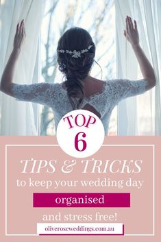 After many months of wedding planning, once your big day finally arrives, you want to make sure you enjoy it! Here's my top 6 tips & tricks for wedding planning that will help you to feel relaxed on the day, knowing everything's done and you can relax, be pampered, and marry the love of your life! wedding planning advice | wedding tips and tricks hacks | wedding planning essentials