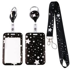 PRICES MAY VARY. 【Matching 3-pieces Set】 Hard badge cover, heavy duty badge holder retractable clip and badge lanyard. This set will meet all your needs in work and life application. 【Badge Holder Cover】 The hard protector ID Holder keeps your important card badge secure and works for scanning. Easy to insert and remove ID card: push the back to slide up like open a window. It holds 2 RFID or Standard ID Credit Card. You can see identification clearly from it 【Heavy Duty Badge Reel】Total heavy 2 Sanrio Lanyard, Lanyard Aesthetic, Clip Keychain, Black Lanyard, Badge Lanyard, School Supply Labels, Key Lanyard, Retractable Badge Holder, Id Badge Reels