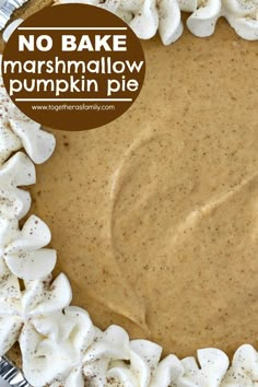 no bake marshmallow pumpkin pie with text overlay