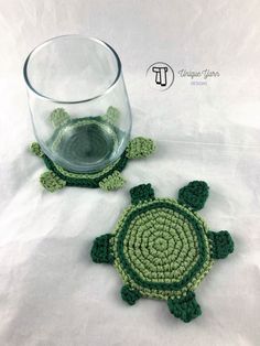 Turtle Coaster Crochet Pattern - Unique Yarn Designs Crochet Turtle Coaster, Peaches And Cream Yarn, Turtle Coaster, Cute Crochet Patterns, Coaster Crochet Pattern, Coaster Crochet, Single Crochet Decrease, Coaster Pattern, Unique Yarn