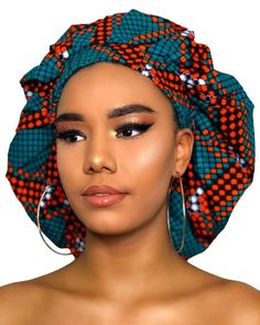 Ankara Bonnet, Green Ankara, Ankara Material, Ankara Headwrap, Crown Collection, Hair Hat, Silk Bonnet, African Shirts For Men