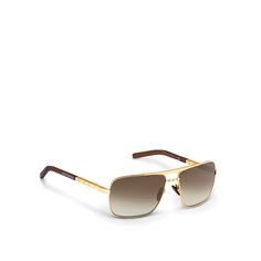 LOUIS VUITTON® - Attitude Sunglasses - Gold Louis Vuitton Glasses, Louis Vuitton Official Website, Louis Vuitton Sunglasses, Aviator Style, Louis Vuitton Official, Cool Sunglasses, Luxury Sunglasses, Gold Sunglasses, Mens Glasses