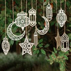 Ramadan Decoration 2025 Christmas Hanging Accessorie Wall Ornament Star Moon Wooden Pendants Ramadan Decoraciones Ramadan, Family Festival, Eid Al Fitr, Diy Holiday Decor, Wood Home Decor, Wooden Pendant