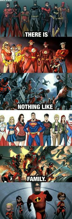 the evolution of superman and his family in one image, there is nothing like them