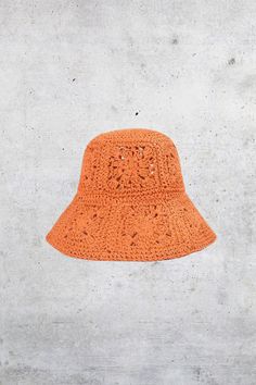 GOLDxTEAL floral straw orange bucket hat. Orange Summer Hat For Beach Season, Orange Summer Hat, Trendy Crochet Sun Hat, Orange Straw Hat For Spring Vacation, Orange Brimmed Sun Hat For Vacation, Trendy Orange Summer Bucket Hat, Trendy Orange Bucket Hat For Summer, Casual Orange Straw Hat For Summer, Casual Orange Straw Hat For Spring