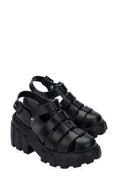 Melissa Megan Platform Fisherman Sandal (Women) | Nordstrom Fisherman Sandals Women, Cutout Boots, Fisherman Sandals, Mini Melissa, Shoe Closet, Sandal Fashion, Sandal Women, Platform Sandals, Black Sandals