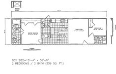 the floor plan for a mobile home with two bedroom and an attached living room,