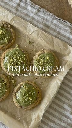 some cookies with green toppings on top of them