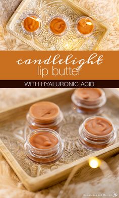 Candlelight Lip Butter with Hyaluronic Acid - Humblebee & Me Lip Butter Diy, Lip Butter Recipe, Homemade Lip Plumper, Whipped Soap Diy, Diy Lip Plumper, Lip Gloss Recipe, Hyaluronic Acid Lips, Diy Lip Balm Recipes, Winter Lips