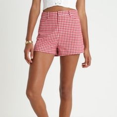 Cherry Gingham, Top Shop Shorts Nwt Honey Punch Topshop Red Gingham Shorts Red Summer Bottoms For Picnic, Red Bottoms For Summer Picnic, Red Bottoms For Spring Picnic, Red Spring Bottoms For Picnic, Cotton Bottoms For Picnic, Short Length, Cotton Bottoms For Picnic In Short Length, Cotton Shorts For Picnic, Gingham Bottoms For Summer Picnic, Summer Plaid Bottoms For Picnic