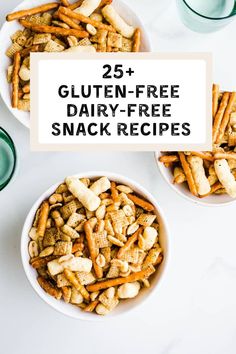 two bowls filled with gluten - free snack snacks