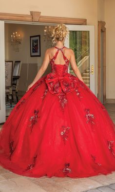 High neck a-line quinceanera ball gown with bow back and lace embroidery. Ballgown Skirt, Quince Dress, Body Measurement, Pure Elegance, Quinceanera Dress, Ball Gown Skirt, Prom Girl, Dancing Queen, Lace Embroidery