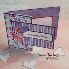 two valentine's day cards with hearts on them